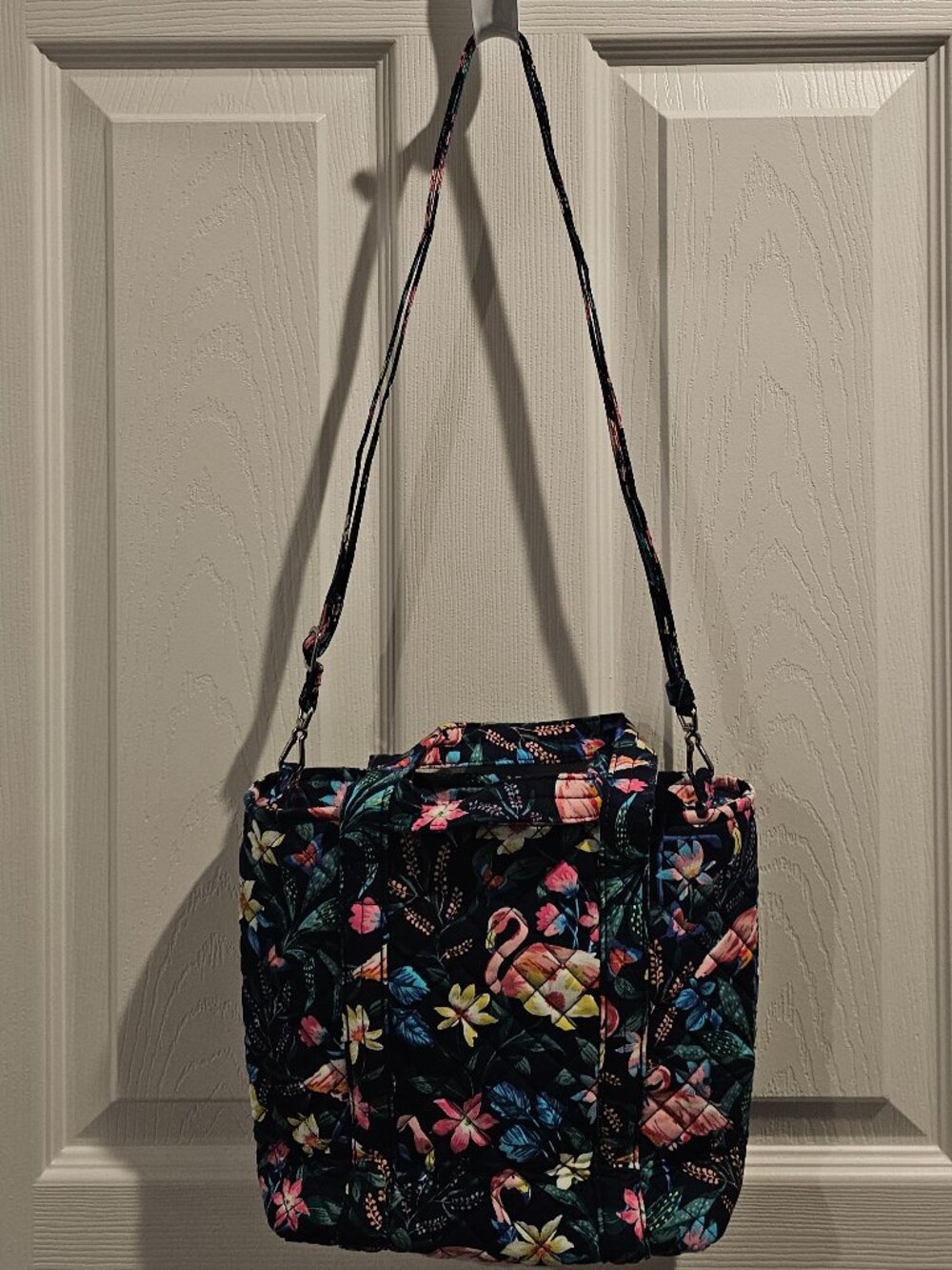 NWT Vera Bradley Mini Vera Tote Flamingo Garden Crossbody Purse Bag Shoulder